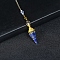 Resin Cone Dowsing Pendulums, Natural Lapis Lazuli Chip inside and Metal Findings Charm, 380mm