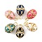 Brass Micro Pave Cubic Zirconia Pendants, with Enamel, Real 18K Gold Plated, Teardrop Charms, Mixed Color, 23x13.5mm, Hole: 4.5x3.5mm