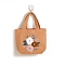 DIY Flower Pattern Handbag Embroidery Bag Kits, Including Embroidery Cloth & Thread, Needle, Embroidery Hoop, Instruction Sheet, Sandy Brown, 200mm