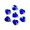 Transparent Glass Beads, Faceted, Heart, Blue, 14x14x8.5mm, Hole: 1mm