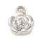 CCB Plastic Pendants, Flower, Platinum, 19.5x15.5x6mm, Hole: 3mm