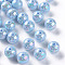 Opaque Acrylic Beads, AB Color Plated, Round, Light Sky Blue, 12x11mm, Hole: 2.5mm, about 566pcs/500g