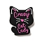 Cartoon Silicone Beads, Cat Shape with Word, Black, 29x24x7mm, Hole: 2mm