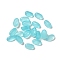 Natural White Jade Dyed Cabochons, Oval, Cyan, 5x3x2mm