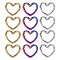 12Pcs 3 Colors 304 Stainless Steel Link Rings, Twisted Heart, Mixed Color, 17x20x2mm, Inner Diameter: 9x15mm, 4pcs/color