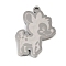 Non-Tarnish 304 Stainless Steel Pendants, Deer Charm, Stainless Steel Color, 24.5x17.5x1.5mm, Hole: 1mm