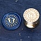 Golden Tone Round Wax Seal Brass Stamp Heads, for Wax Seal Stamp, Mini-Twelve Constellations Series, Gemini, 15x15mm, Hole: 7mm