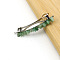 Alloy Hair Barrettes, with Green Aventurine, Hair Accessories for Women & Girls, Platinum, 80x15mm