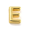 Brass Pendants, Real 18K Gold Plated, Letter E, 8x6x3mm, Hole: 1.2mm