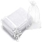 Organza DIY Craft Drawstring Bag, for Valentine Birthday Wedding Party Candy Wrapping, White, 15x10cm