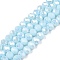 Electroplate Glass Beads Strands, Opaque Solid Color, AB Color Plated, Faceted, Rondelle, Light Sky Blue, 6x5mm, Hole: 1mm, about 84~85pcs/strand, 41.5~42cm