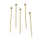 Brass Ball Head Pins, Lead Free & Cadmium Free, Real 24K Gold Plated, 20x0.6mm, Head: 1.5mm