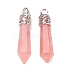 Bullet Cherry Quartz Glass Pointed Pendants G-E332-C30-1