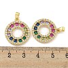 Round Rack Plating Brass Cubic Zirconia Pendants X-KK-M291-07G-3