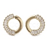 Donut Brass with Cubic Zirconia Stud Earrings EJEW-G371-09G-1