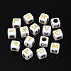 Golden Plating Acrylic Beads PACR-S219-22A-2