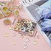 SUNNYCLUE 120Pcs 6 Style Stainless Steel Open Heart Charms STAS-SC0003-97-7