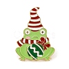 Christmas Frog with Bell Alloy Enamel Pins for Backpack Clothes JEWB-A024-01A-1