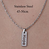 Non-Tarnish 201 Stainless Steel Word Hope Pendant Necklace NJEW-OY001-48-3