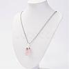 Natural Rose Quartz Pendant Necklaces NJEW-JN01879-02-7