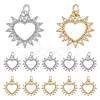 DICOSMETIC 12Pcs 2 Colors Brass Micro Pave Clear Cubic Zirconia Pendants KK-DC0003-34-1