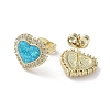 Real 18K Gold Plated Brass Micro Pave Cubic Zirconia Stud Earrings EJEW-C069-01C-G-2