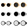 FIBLOOM 12Pcs 6 Colors 304 Stainless Steel Enamel Stud Earrings for Men Women EJEW-FI0002-94-1