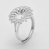 Adjustable 925 Sterling Silver Ring Components STER-K038-042P-1
