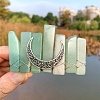 Natural Green Aventurine Snap Hair Clips PW-WGA30F0-08-1