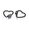 Brass Micro Pave Clear Cubic Zirconia Screw Carabiner Lock Charms ZIRC-T004-99-3