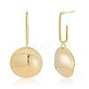 Alloy Oval with Twist Flat Round Dangle Stud Earrings JE1015A-1