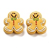 Christmas Gingerbread Man Silicone Beads SIL-U005-01B-1