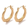 Flower 201 Stainless Steel Half Hoop Earrings for Women EJEW-G385-11G-1