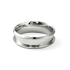 201 Stainless Steel Grooved Finger Ring Settings STAS-TAC0001-10E-P-2