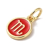 Real 18K Gold Plated Brass Enamel Charms KK-L216-001G-F03-2