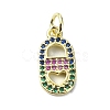 Brass Micro Pave Colorful Cubic Zirconia Pendant KK-H475-02G-1