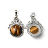 Natural Tiger Eye Pendants G-P498-01P-06-2