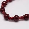 Natural Carnelian 3-Hole Guru Bead Strands G-K149-32A-2