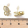 925 Sterling Silver with Cubic Zirconia Stud Earrings Findings EJEW-B038-01G-3