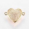 Brass Micro Pave Cubic Zirconia Links X-ZIRC-L068-27G-1