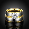 Trendy 316L Titanium Steel Cubic Zirconia Couple Rings for Women RJEW-BB07018-6A-2