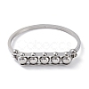 Round Beaded 304 Stainless Steel Bangles BJEW-G700-08P-2