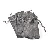 Polyester Imitation Burlap Packing Pouches Drawstring Bags X-ABAG-R005-9x12-04-1