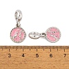 Rack Plating Alloy Pink Enamel European Dangle Charms FIND-C055-15P-3