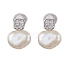 Natural Pearl Ear Studs EJEW-P286-33P-1