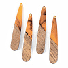 Resin & Walnut Wood Pendants X-RESI-S389-039A-A01-1