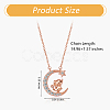 Chinese Zodiac Necklace Mouse Necklace 925 Sterling Silver Rose Gold Rat on the Moon Pendant Charm Necklace Zircon Moon and Star Necklace Cute Animal Jewelry Gifts for Women JN1090A-2