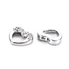 Brass Micro Pave Clear Cubic Zirconia Clasps KK-S356-503-NF-5