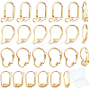 SUNNYCLUE 24Pcs 4 Styles Brass Leverback Earring Findings KK-SC0002-28G-1