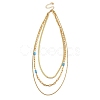 Golden Tone 304 Stainless Steel 3 Layer Necklaces for Women NJEW-A032-03G-02-1